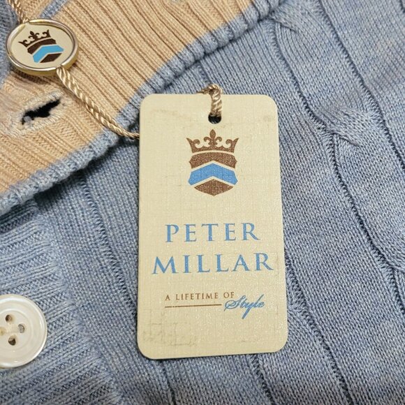 Peter Millar men's silk blend sweater in light blue, NWT, Size XL - Picture 3 of 7